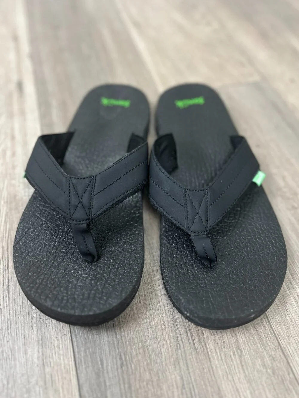 Sanuk Men's Black Flip Flops Sandals Size 12 Comfort Casual Beach Shoes